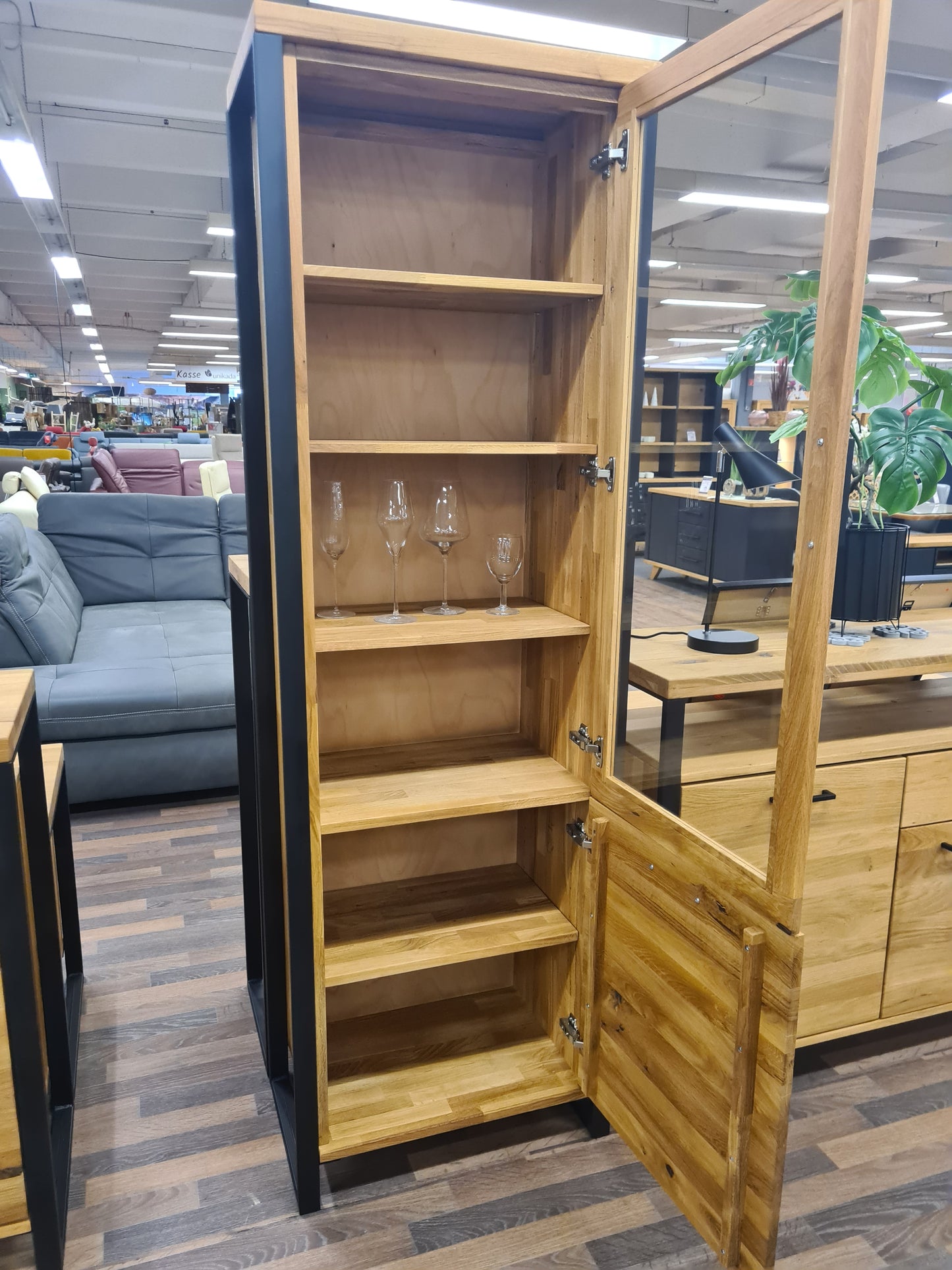 Vitrine "Oslo" - Eiche massiv geölt