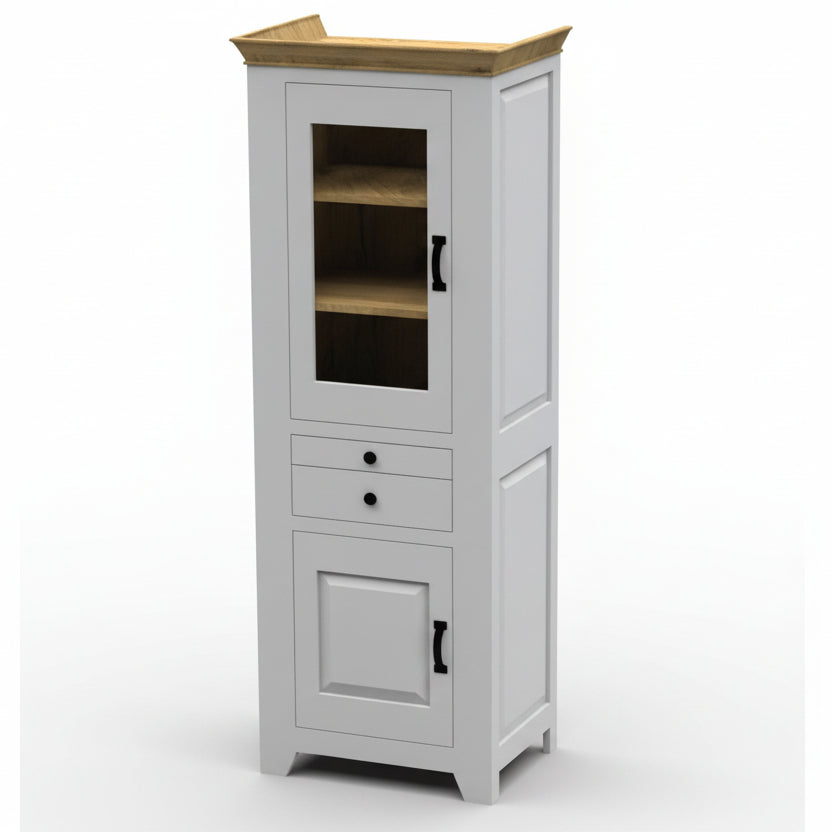 Vitrine „Irvine“ – Massive Wildeiche mit eleganter Glaspräsentation