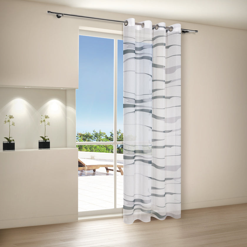 Gardine mit Ösen transparent Voile weiß - 245x140cm – Inside-Living