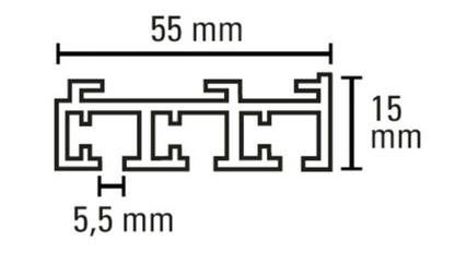 Komplett-Set für Flächenvorhang Atlanta silber 3-läufig 260 cm eine Schiene Aluminium