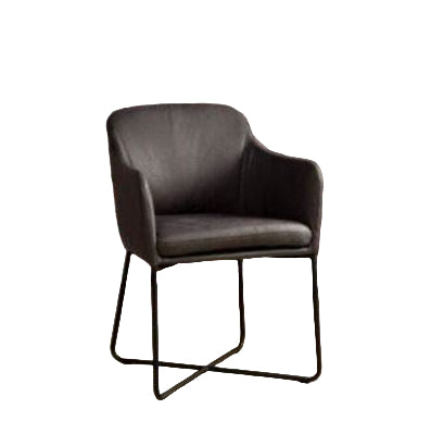 Tower Living Esszimmersessel 'Albufera' mit Armlehne, Mikrofaser dunkelgrau