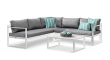Laden Sie das Bild in den Galerie-Viewer, Aluminium Lounge für bis zu 5-Personen in weiss und grau
