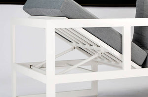 Aluminium Lounge für bis zu 5-Personen in weiss und grau