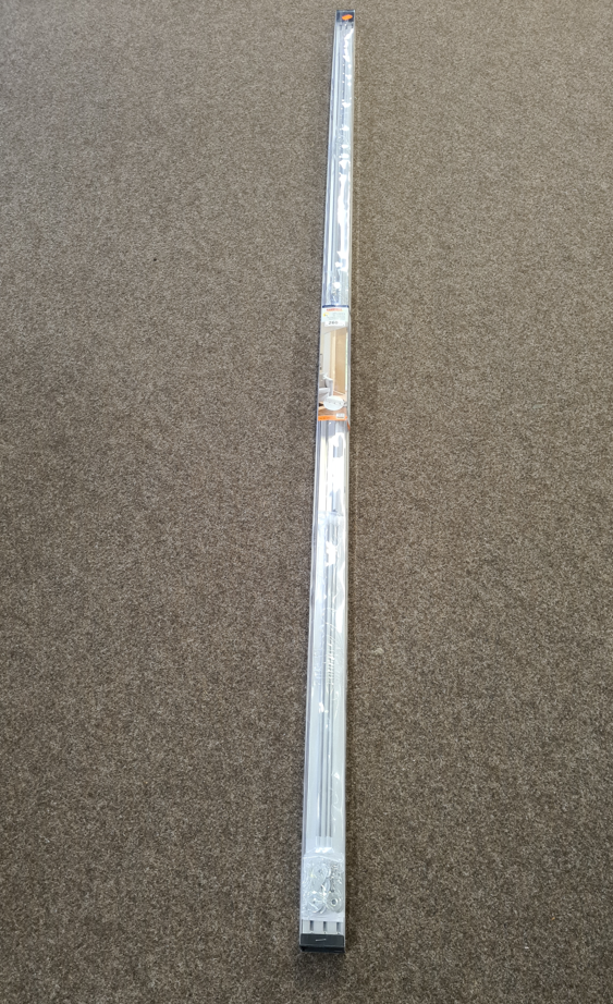 Komplett-Set für Flächenvorhang Atlanta silber 3-läufig 260 cm eine Schiene Aluminium