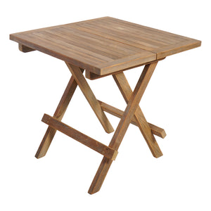 Beistelltisch >Karimata< Gartentisch Teak 50x50cm klappbar - Grey Wash