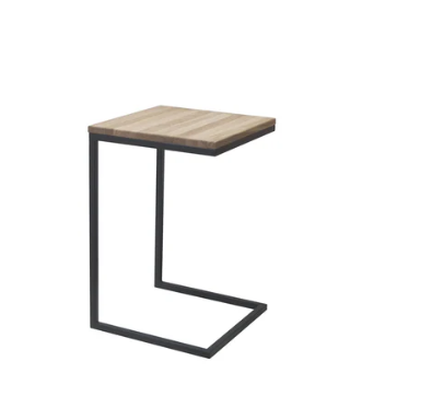 Beistelltisch "Monika" Wildeiche geölt , Eisen schwarz