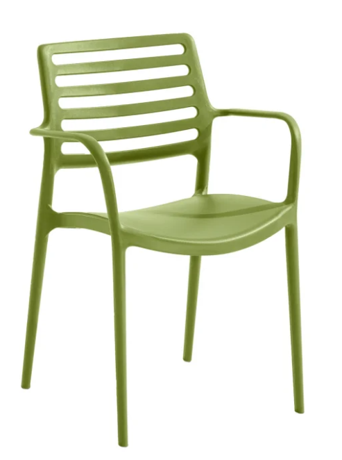 Niehoff Garden Säulentisch Balkontisch Gartentisch "Rimini" Set mit 4 x Stapelstuhl "San Remo"