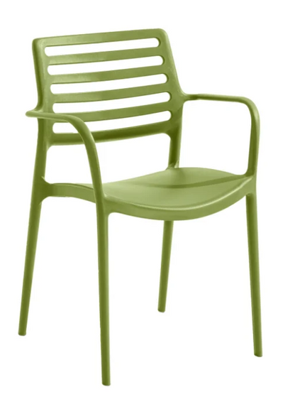 Niehoff Garden Säulentisch Balkontisch Gartentisch "Rimini" Set mit 4 x Stapelstuhl "San Remo"