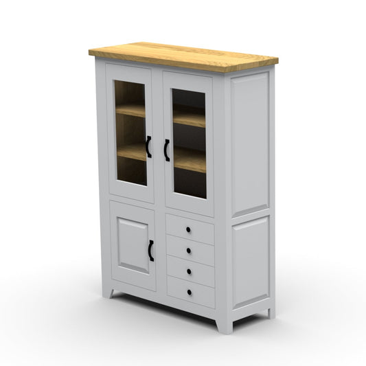 Buffet Irvine aus massiver Wildeiche – Highboard mit 4 Türen & 2 Schubladen