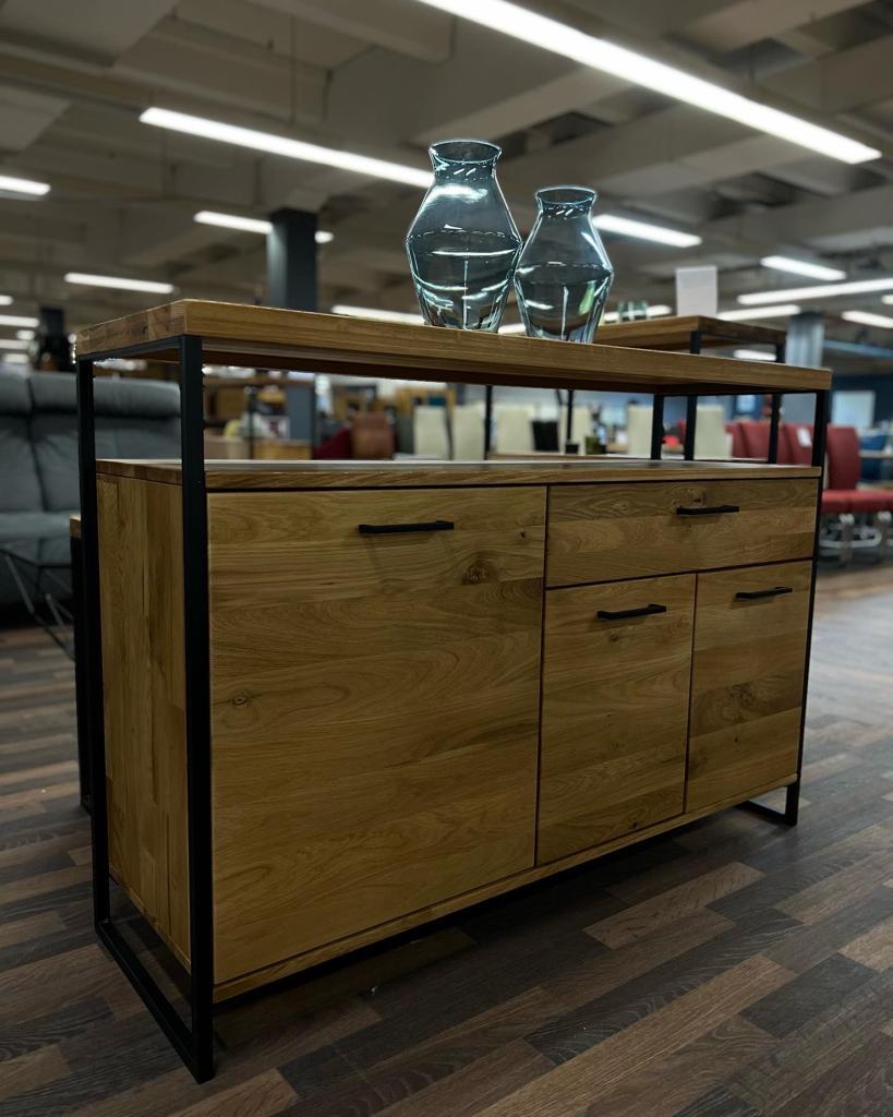 Sideboard, Anrichte, Kommode "Oslo" - Eiche massiv geölt, in 2 Größen und 2 Varianten