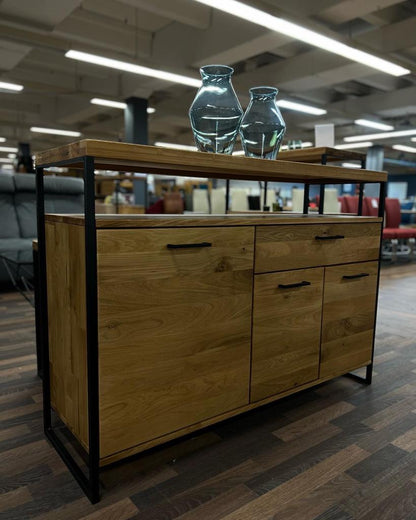 Sideboard, Anrichte, Kommode "Oslo" - Eiche massiv geölt, in 2 Größen und 2 Varianten