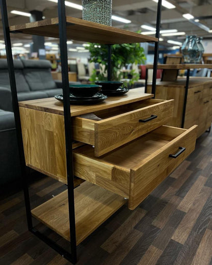 Regal "Oslo" - Eiche Massiv geölt, in 2 Größen und 2 Varianten