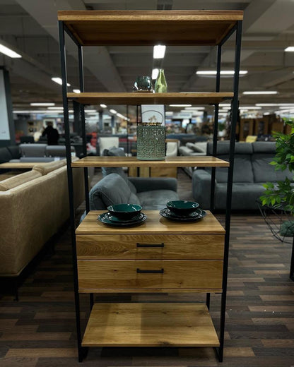 Regal "Oslo" - Eiche Massiv geölt, in 2 Größen und 2 Varianten