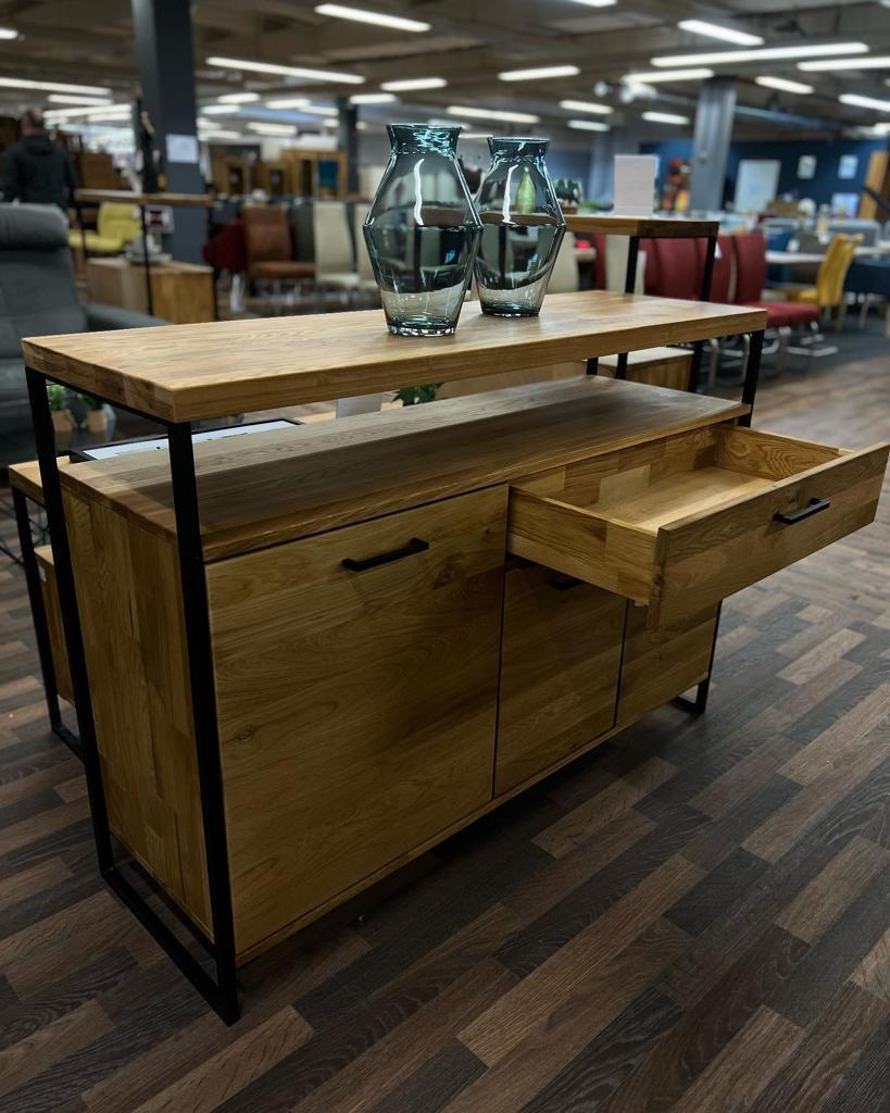 Sideboard, Anrichte, Kommode "Oslo" - Eiche massiv geölt, in 2 Größen und 2 Varianten