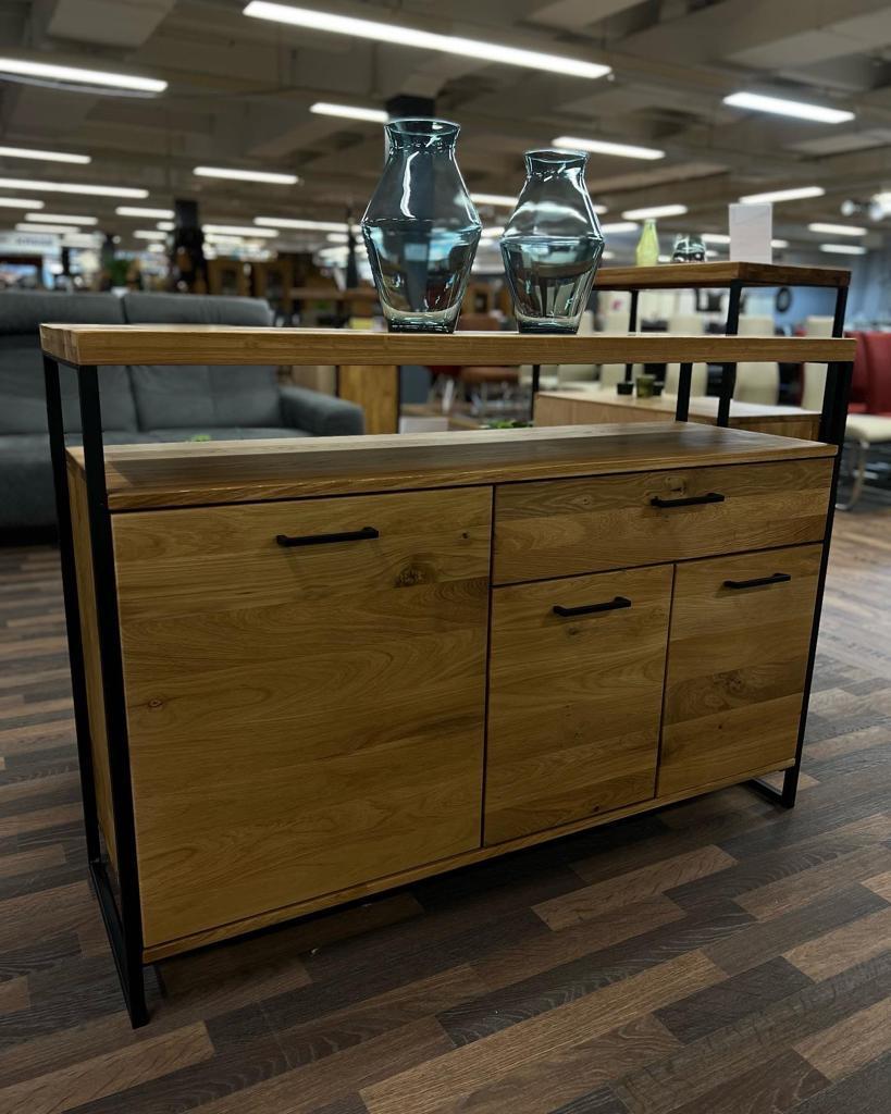 Sideboard, Anrichte, Kommode "Oslo" - Eiche massiv geölt, in 2 Größen und 2 Varianten