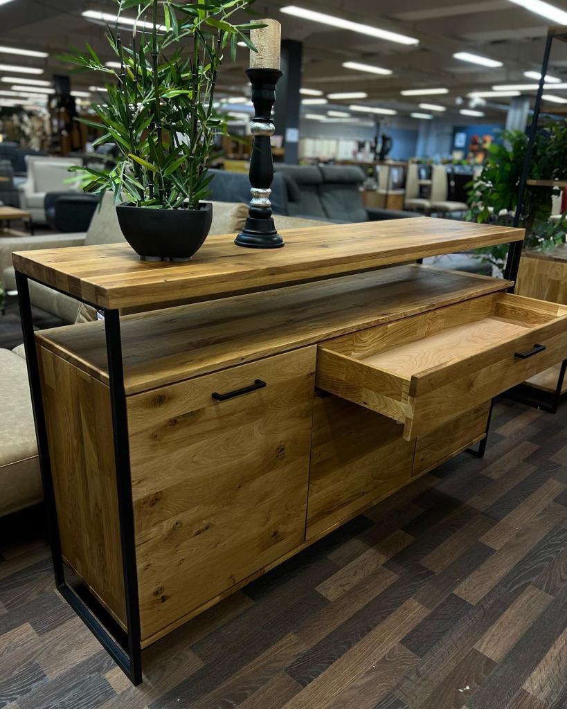 Sideboard, Anrichte, Kommode "Oslo" - Eiche massiv geölt, in 2 Größen und 2 Varianten