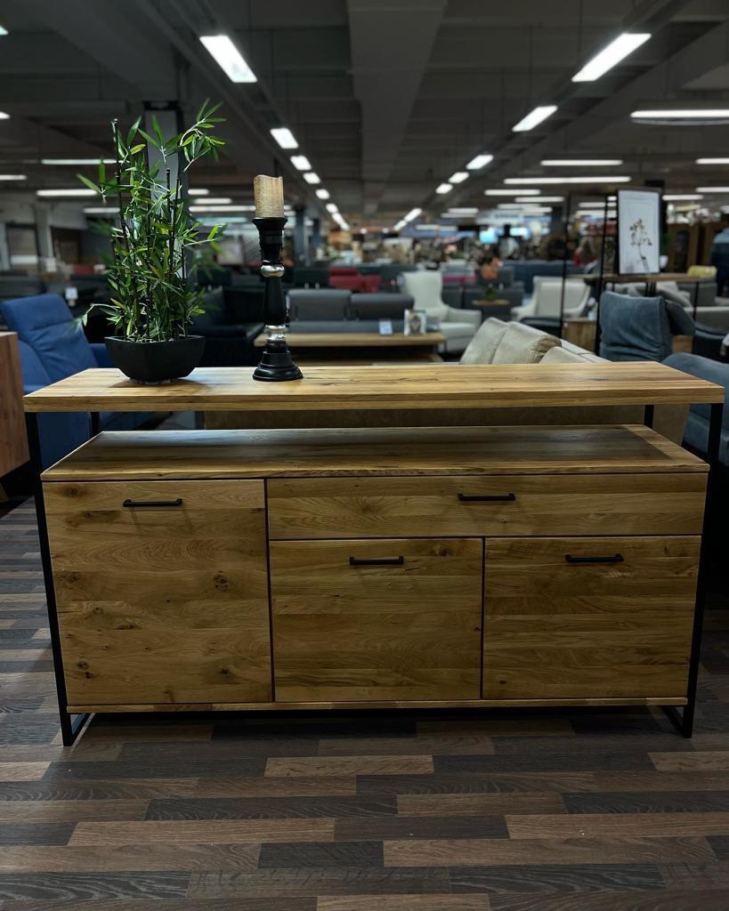 Sideboard, Anrichte, Kommode "Oslo" - Eiche massiv geölt, in 2 Größen und 2 Varianten