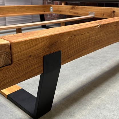 Balkenbett Eiche Massiv