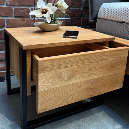 Balkenbett Eiche Massiv