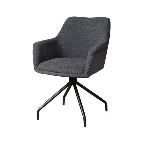 Esszimmerstuhl „Ortana" drehbar 180° – Moderner Armlehnstuhl mit Metallgestell