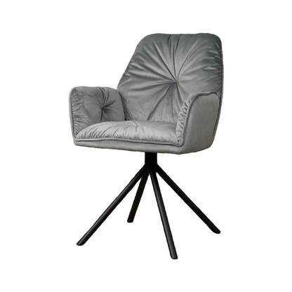 Polstersessel Palma mit Armlehnen – Samt Esszimmerstuhl grau