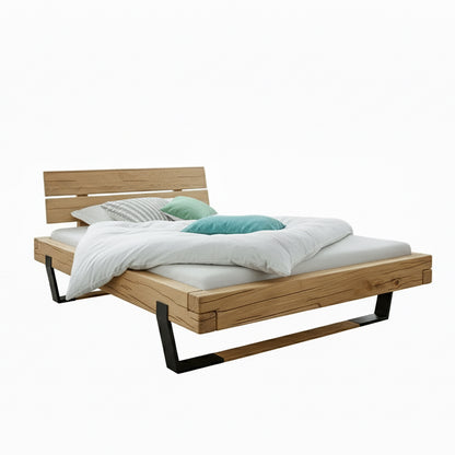 Balkenbett Eiche Massiv