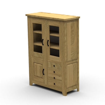Buffet Irvine aus massiver Wildeiche – Highboard mit 4 Türen & 2 Schubladen