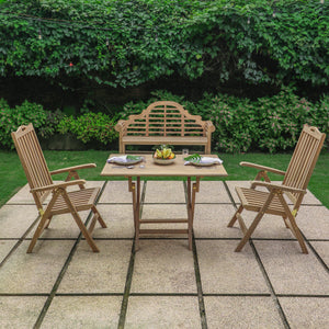 Gartentisch >Karimata< Teak klappbar 110x70cm - Grey Wash