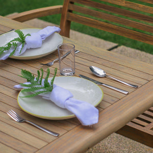 Gartentisch >Karimata< Teak klappbar 160x80cm - Grey Wash