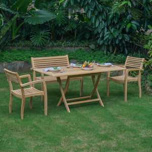 Gartentisch >Karimata< Premium Teak klappbar 160x80cm