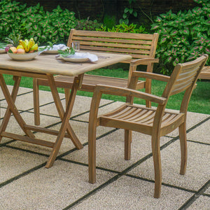 Gartentisch >Karimata< Teak klappbar 160x80cm - Grey Wash