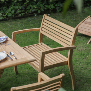 Gartenbank >Karimata< Premium Teak stapelbar