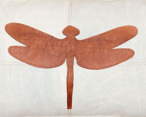 Canvas Kissen Leder Libelle 40x60cm mit Stehsaum - versch. Farben