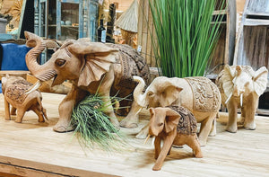 Elefant aus Holz geschnitzt - versch. Größen