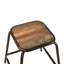 Laden Sie das Bild in den Galerie-Viewer, Hocker &gt;Paris&lt; Stuhl für Bistrotisch aus Altholz mit Metall
