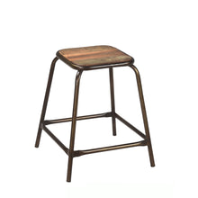 Laden Sie das Bild in den Galerie-Viewer, Hocker &gt;Paris&lt; Stuhl für Bistrotisch aus Altholz mit Metall
