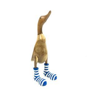 Ente mit Stiefel aus Bambuswurzel