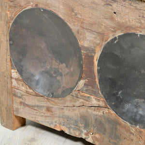 Couchtisch >Bowl< aus Altholz & Metall - 65x65cm
