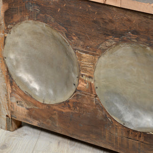 Couchtisch >Bowl< aus Altholz & Metall - 65x65cm