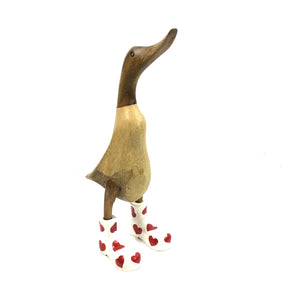 Ente mit Stiefel aus Bambuswurzel