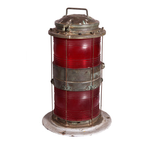 Tischlampe >Fanush< Vintage Leuchte rot & gelb Unikat aus Metall