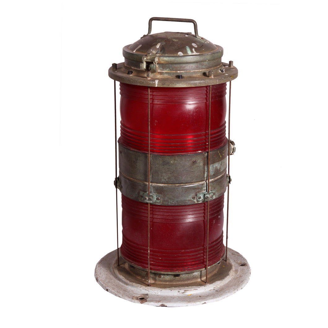 Tischlampe >Fanush< Vintage Leuchte rot & gelb Unikat aus Metall